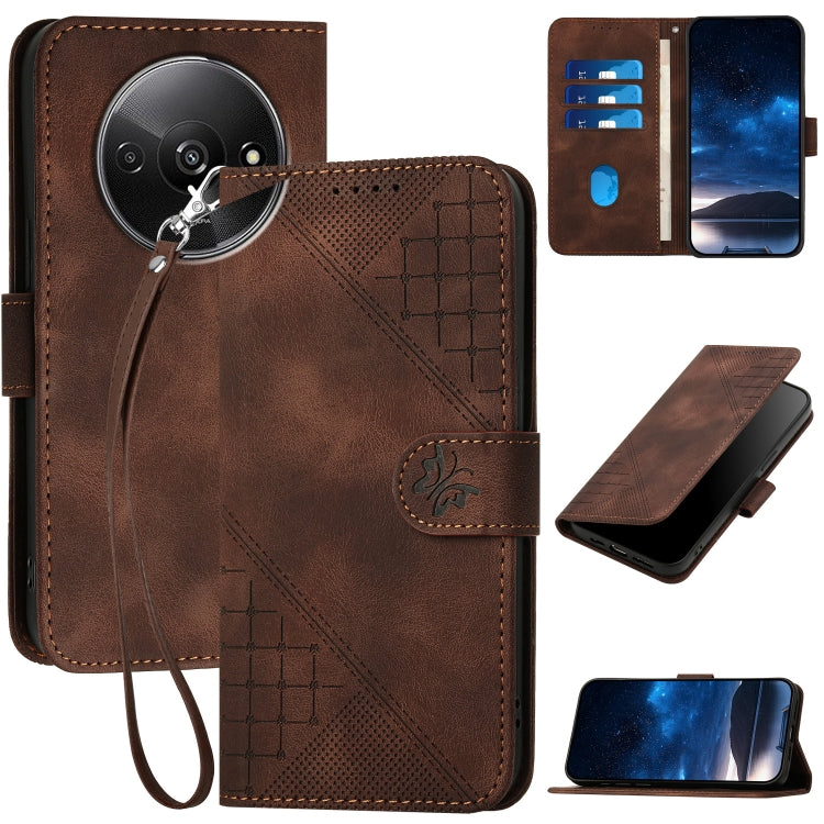 Grid Butterfly Embossed Pattern Leather Phone Case with Lanyard, For Redmi Note 14 5G, For Redmi Note 14 Pro+ 5G, For Redmi Note 14 Pro 5G, For Redmi 13, For Redmi Turbo 3, For Redmi Note 13R Pro / Poco X6 Neo, For Redmi A3, For Redmi Note 13 Pro 4G   ...