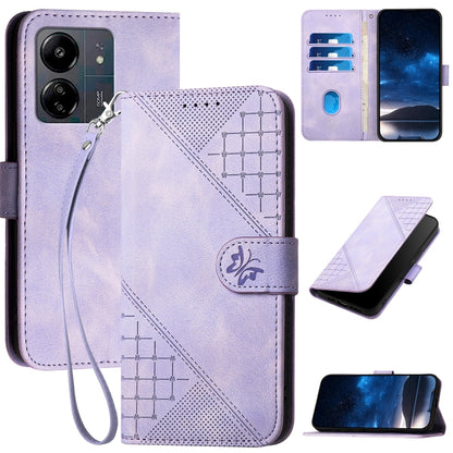 Grid Butterfly Embossed Pattern Leather Phone Case with Lanyard, For Redmi Note 14 5G, For Redmi Note 14 Pro+ 5G, For Redmi Note 14 Pro 5G, For Redmi 13, For Redmi Turbo 3, For Redmi Note 13R Pro / Poco X6 Neo, For Redmi A3, For Redmi Note 13 Pro 4G   ...