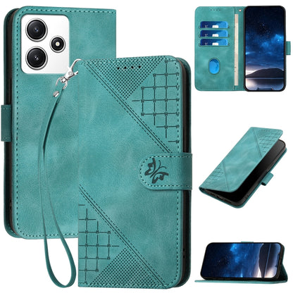 Grid Butterfly Embossed Pattern Leather Phone Case with Lanyard, For Redmi Note 14 5G, For Redmi Note 14 Pro+ 5G, For Redmi Note 14 Pro 5G, For Redmi 13, For Redmi Turbo 3, For Redmi Note 13R Pro / Poco X6 Neo, For Redmi A3, For Redmi Note 13 Pro 4G   ...
