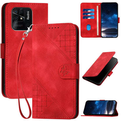 Grid Butterfly Embossed Pattern Leather Phone Case with Lanyard, For Redmi Note 12 Turbo / Xiaomi Poco F5, For Redmi Note 12s, For Redmi Note 12 Pro, For Redmi Note 12 4G, For Redmi Note 12 Pro+, For Redmi Note 12 5G, For Redmi A1+, For Redmi K50 Ultra...