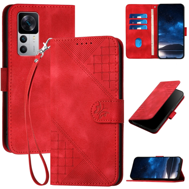 Grid Butterfly Embossed Pattern Leather Phone Case with Lanyard, For Redmi Note 12 Turbo / Xiaomi Poco F5, For Redmi Note 12s, For Redmi Note 12 Pro, For Redmi Note 12 4G, For Redmi Note 12 Pro+, For Redmi Note 12 5G, For Redmi A1+, For Redmi K50 Ultra...
