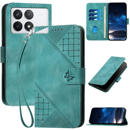 Grid Butterfly Embossed Pattern Leather Phone Case with Lanyard, For Redmi Note 14 5G, For Redmi Note 14 Pro+ 5G, For Redmi Note 14 Pro 5G, For Redmi 13, For Redmi Turbo 3, For Redmi Note 13R Pro / Poco X6 Neo, For Redmi A3, For Redmi Note 13 Pro 4G   ...