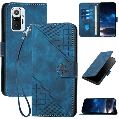 Grid Butterfly Embossed Pattern Leather Phone Case with Lanyard, For Redmi Note 12 Turbo / Xiaomi Poco F5, For Redmi Note 12s, For Redmi Note 12 Pro, For Redmi Note 12 4G, For Redmi Note 12 Pro+, For Redmi Note 12 5G, For Redmi A1+, For Redmi K50 Ultra...