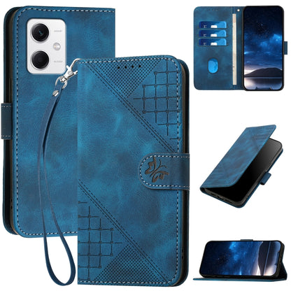 Grid Butterfly Embossed Pattern Leather Phone Case with Lanyard, For Redmi Note 12 Turbo / Xiaomi Poco F5, For Redmi Note 12s, For Redmi Note 12 Pro, For Redmi Note 12 4G, For Redmi Note 12 Pro+, For Redmi Note 12 5G, For Redmi A1+, For Redmi K50 Ultra...