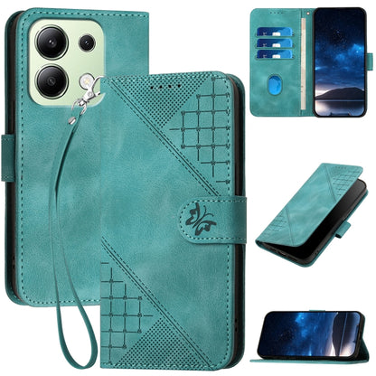 Grid Butterfly Embossed Pattern Leather Phone Case with Lanyard, For Redmi Note 14 5G, For Redmi Note 14 Pro+ 5G, For Redmi Note 14 Pro 5G, For Redmi 13, For Redmi Turbo 3, For Redmi Note 13R Pro / Poco X6 Neo, For Redmi A3, For Redmi Note 13 Pro 4G   ...