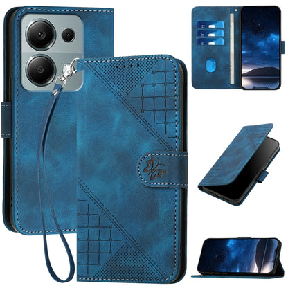 Grid Butterfly Embossed Pattern Leather Phone Case with Lanyard, For Redmi Note 14 5G, For Redmi Note 14 Pro+ 5G, For Redmi Note 14 Pro 5G, For Redmi 13, For Redmi Turbo 3, For Redmi Note 13R Pro / Poco X6 Neo, For Redmi A3, For Redmi Note 13 Pro 4G   ...