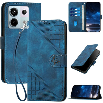 Grid Butterfly Embossed Pattern Leather Phone Case with Lanyard, For Redmi Note 14 5G, For Redmi Note 14 Pro+ 5G, For Redmi Note 14 Pro 5G, For Redmi 13, For Redmi Turbo 3, For Redmi Note 13R Pro / Poco X6 Neo, For Redmi A3, For Redmi Note 13 Pro 4G   ...