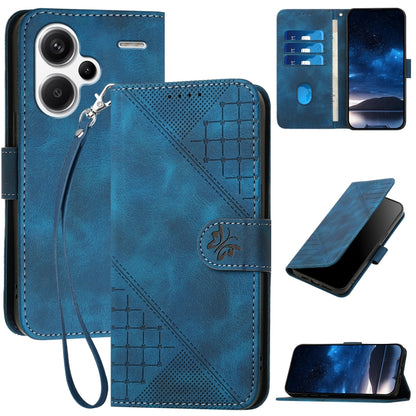 Grid Butterfly Embossed Pattern Leather Phone Case with Lanyard, For Redmi Note 14 5G, For Redmi Note 14 Pro+ 5G, For Redmi Note 14 Pro 5G, For Redmi 13, For Redmi Turbo 3, For Redmi Note 13R Pro / Poco X6 Neo, For Redmi A3, For Redmi Note 13 Pro 4G   ...