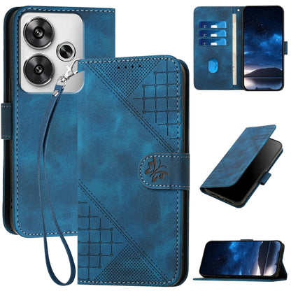 Grid Butterfly Embossed Pattern Leather Phone Case with Lanyard, For Redmi Note 14 5G, For Redmi Note 14 Pro+ 5G, For Redmi Note 14 Pro 5G, For Redmi 13, For Redmi Turbo 3, For Redmi Note 13R Pro / Poco X6 Neo, For Redmi A3, For Redmi Note 13 Pro 4G   ...