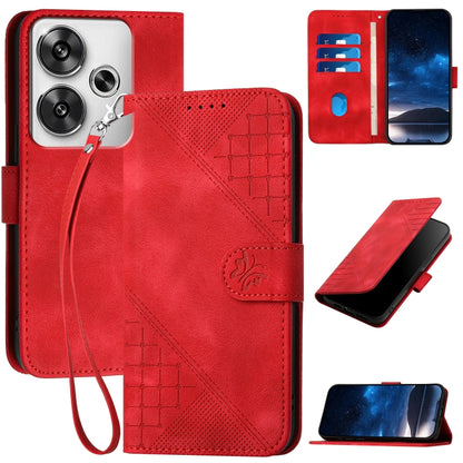 Grid Butterfly Embossed Pattern Leather Phone Case with Lanyard, For Redmi Note 14 5G, For Redmi Note 14 Pro+ 5G, For Redmi Note 14 Pro 5G, For Redmi 13, For Redmi Turbo 3, For Redmi Note 13R Pro / Poco X6 Neo, For Redmi A3, For Redmi Note 13 Pro 4G   ...