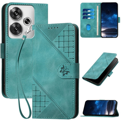 Grid Butterfly Embossed Pattern Leather Phone Case with Lanyard, For Redmi Note 14 5G, For Redmi Note 14 Pro+ 5G, For Redmi Note 14 Pro 5G, For Redmi 13, For Redmi Turbo 3, For Redmi Note 13R Pro / Poco X6 Neo, For Redmi A3, For Redmi Note 13 Pro 4G   ...