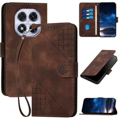 Grid Butterfly Embossed Pattern Leather Phone Case with Lanyard, For Redmi Note 14 5G, For Redmi Note 14 Pro+ 5G, For Redmi Note 14 Pro 5G, For Redmi 13, For Redmi Turbo 3, For Redmi Note 13R Pro / Poco X6 Neo, For Redmi A3, For Redmi Note 13 Pro 4G   ...