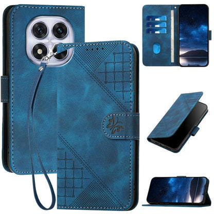 Grid Butterfly Embossed Pattern Leather Phone Case with Lanyard, For Redmi A7 Pro 171mm / Poco C85x 5G, For Redmi Turbo 5 Max / Poco X8 Pro Max, For Redmi Turbo 5 5G / Poco X8 Pro 5G, For Redmi Note 15 4G / 5G 164mm / Poco M8 5G                        ...