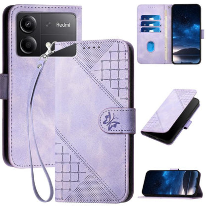 Grid Butterfly Embossed Pattern Leather Phone Case with Lanyard, For Redmi Note 14 5G, For Redmi Note 14 Pro+ 5G, For Redmi Note 14 Pro 5G, For Redmi 13, For Redmi Turbo 3, For Redmi Note 13R Pro / Poco X6 Neo, For Redmi A3, For Redmi Note 13 Pro 4G   ...