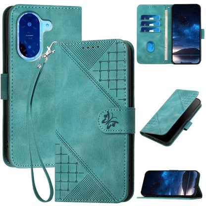 Grid Butterfly Embossed Pattern Leather Phone Case with Lanyard, For Redmi A7 Pro 171mm / Poco C85x 5G, For Redmi Turbo 5 Max / Poco X8 Pro Max, For Redmi Turbo 5 5G / Poco X8 Pro 5G, For Redmi Note 15 4G / 5G 164mm / Poco M8 5G                        ...