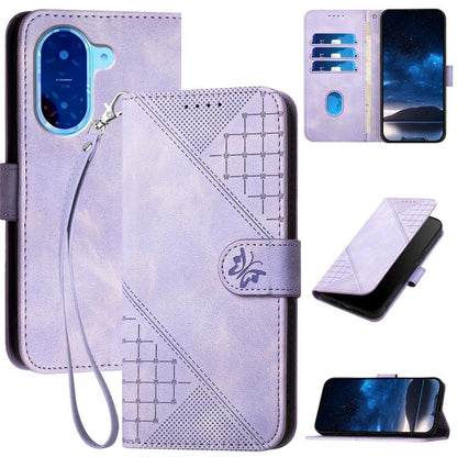 Grid Butterfly Embossed Pattern Leather Phone Case with Lanyard, For Redmi A7 Pro 171mm / Poco C85x 5G, For Redmi Turbo 5 Max / Poco X8 Pro Max, For Redmi Turbo 5 5G / Poco X8 Pro 5G, For Redmi Note 15 4G / 5G 164mm / Poco M8 5G                        ...