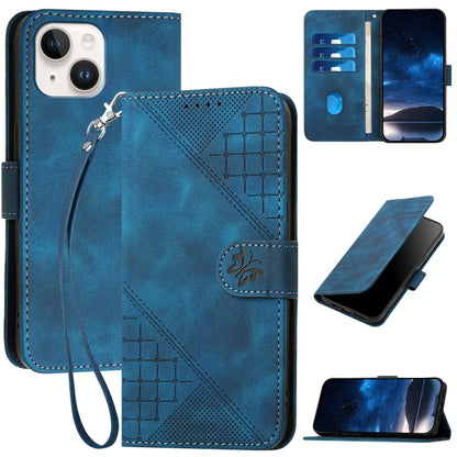 YX0080 Grid Butterfly Embossed Pattern Flip Leather Phone Case with Lanyard, For iPhone 14 Pro Max, For iPhone 7 / 8 / SE 2022, For iPhone 13 Pro Max, For iPhone 13 Pro, For iPhone 13, For iPhone 13 mini, For iPhone 12 / 12 Pro, For iPhone 12 Pro Max  ...