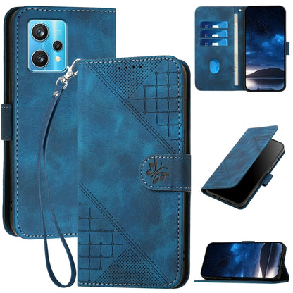 Grid Butterfly Embossed Pattern Leather Phone Case with Lanyard, For Realme 12 Pro 5G Global, For Realme 12 Pro+ 5G Global, For Realme GT5 Pro, For Realme 11 5G Global, For Realme C53 / Narzo N53, For Realme C65 4G, For Realme C55 4G Global            ...
