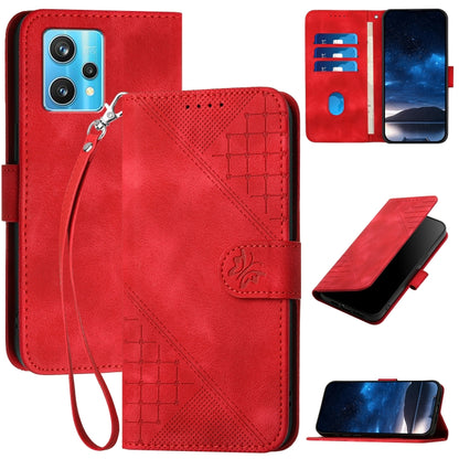 Grid Butterfly Embossed Pattern Leather Phone Case with Lanyard, For Realme 12 Pro 5G Global, For Realme 12 Pro+ 5G Global, For Realme GT5 Pro, For Realme 11 5G Global, For Realme C53 / Narzo N53, For Realme C65 4G, For Realme C55 4G Global            ...