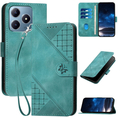 Grid Butterfly Embossed Pattern Leather Phone Case with Lanyard, For Realme P3 Ultra 5G, For Realme P3 Pro, For Realme 14 Pro+, For Realme 14 Pro, For Realme 14x Global, For Realme C75 Global, For Realme GT7 Pro, For Realme 13 Pro / 13 Pro+ Global     ...