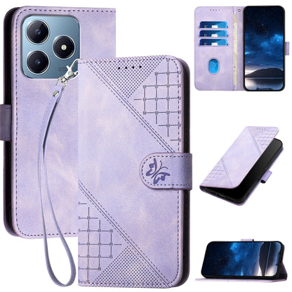Grid Butterfly Embossed Pattern Leather Phone Case with Lanyard, For Realme P3 Ultra 5G, For Realme P3 Pro, For Realme 14 Pro+, For Realme 14 Pro, For Realme 14x Global, For Realme C75 Global, For Realme GT7 Pro, For Realme 13 Pro / 13 Pro+ Global     ...
