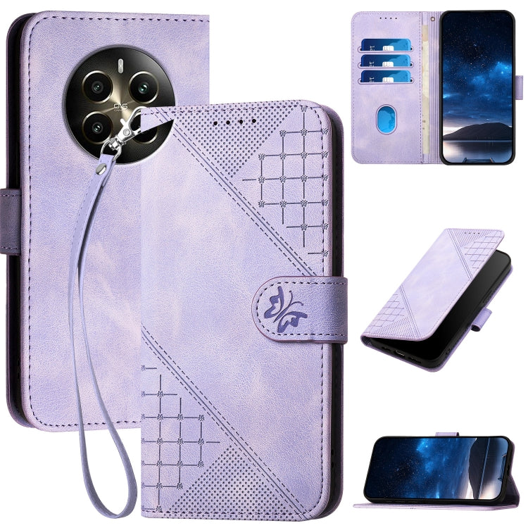 Grid Butterfly Embossed Pattern Leather Phone Case with Lanyard, For Realme P3 Ultra 5G, For Realme P3 Pro, For Realme 14 Pro+, For Realme 14 Pro, For Realme 14x Global, For Realme C75 Global, For Realme GT7 Pro, For Realme 13 Pro / 13 Pro+ Global     ...