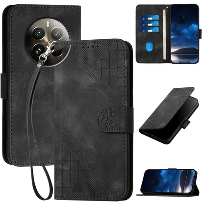 Grid Butterfly Embossed Pattern Leather Phone Case with Lanyard, For Realme 12 Pro 5G Global, For Realme 12 Pro+ 5G Global, For Realme GT5 Pro, For Realme 11 5G Global, For Realme C53 / Narzo N53, For Realme C65 4G, For Realme C55 4G Global            ...