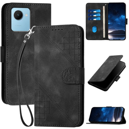 Grid Butterfly Embossed Pattern Leather Phone Case with Lanyard, For Realme 12 Pro 5G Global, For Realme 12 Pro+ 5G Global, For Realme GT5 Pro, For Realme 11 5G Global, For Realme C53 / Narzo N53, For Realme C65 4G, For Realme C55 4G Global            ...