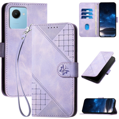 Grid Butterfly Embossed Pattern Leather Phone Case with Lanyard, For Realme 12 Pro 5G Global, For Realme 12 Pro+ 5G Global, For Realme GT5 Pro, For Realme 11 5G Global, For Realme C53 / Narzo N53, For Realme C65 4G, For Realme C55 4G Global            ...