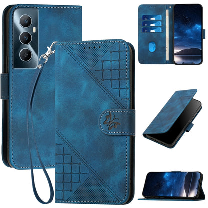 Grid Butterfly Embossed Pattern Leather Phone Case with Lanyard, For Realme 12 Pro 5G Global, For Realme 12 Pro+ 5G Global, For Realme GT5 Pro, For Realme 11 5G Global, For Realme C53 / Narzo N53, For Realme C65 4G, For Realme C55 4G Global            ...