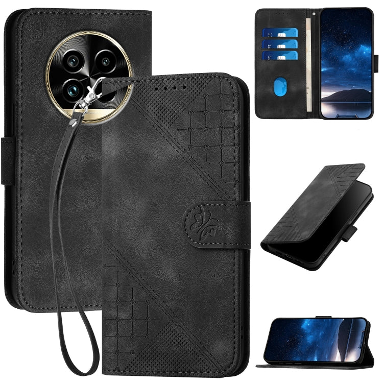 Grid Butterfly Embossed Pattern Leather Phone Case with Lanyard, For Realme P3 Ultra 5G, For Realme P3 Pro, For Realme 14 Pro+, For Realme 14 Pro, For Realme 14x Global, For Realme C75 Global, For Realme GT7 Pro, For Realme 13 Pro / 13 Pro+ Global     ...