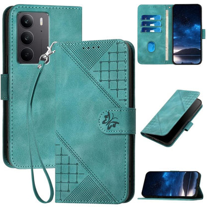 Grid Butterfly Embossed Pattern Leather Phone Case with Lanyard, For Realme P3 Ultra 5G, For Realme P3 Pro, For Realme 14 Pro+, For Realme 14 Pro, For Realme 14x Global, For Realme C75 Global, For Realme GT7 Pro, For Realme 13 Pro / 13 Pro+ Global     ...