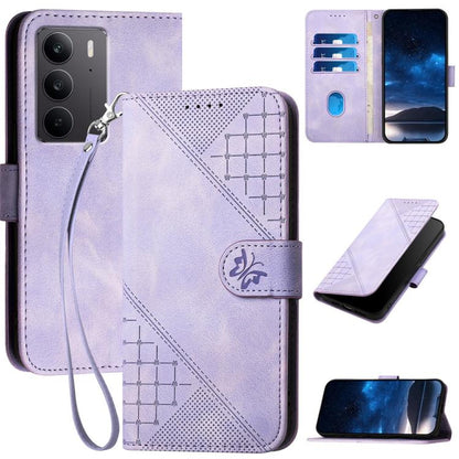 Grid Butterfly Embossed Pattern Leather Phone Case with Lanyard, For Realme P3 Ultra 5G, For Realme P3 Pro, For Realme 14 Pro+, For Realme 14 Pro, For Realme 14x Global, For Realme C75 Global, For Realme GT7 Pro, For Realme 13 Pro / 13 Pro+ Global     ...