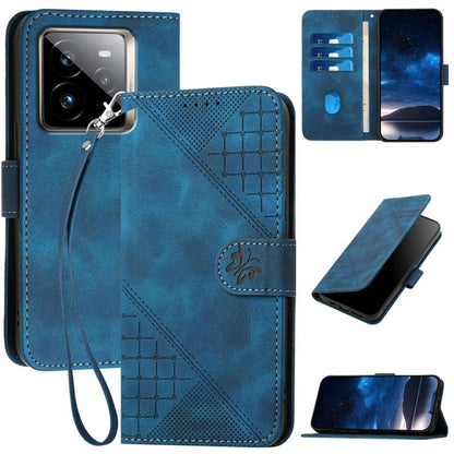 Grid Butterfly Embossed Pattern Leather Phone Case with Lanyard, For Realme P3 Ultra 5G, For Realme P3 Pro, For Realme 14 Pro+, For Realme 14 Pro, For Realme 14x Global, For Realme C75 Global, For Realme GT7 Pro, For Realme 13 Pro / 13 Pro+ Global     ...