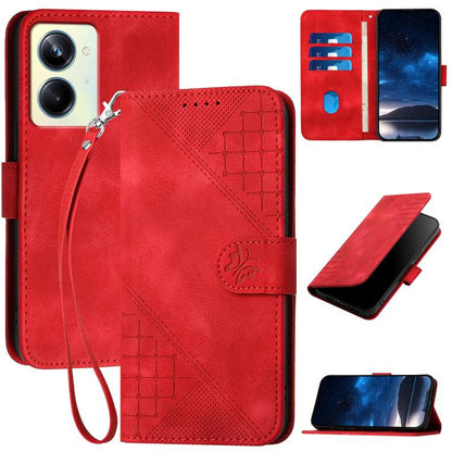 Grid Butterfly Embossed Pattern Leather Phone Case with Lanyard, For Realme 12 Pro 5G Global, For Realme 12 Pro+ 5G Global, For Realme GT5 Pro, For Realme 11 5G Global, For Realme C53 / Narzo N53, For Realme C65 4G, For Realme C55 4G Global            ...