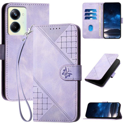 Grid Butterfly Embossed Pattern Leather Phone Case with Lanyard, For Realme 12 Pro 5G Global, For Realme 12 Pro+ 5G Global, For Realme GT5 Pro, For Realme 11 5G Global, For Realme C53 / Narzo N53, For Realme C65 4G, For Realme C55 4G Global            ...