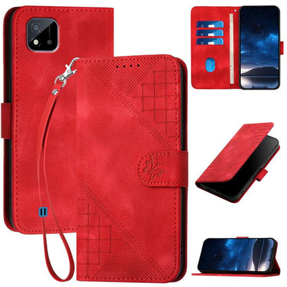 Grid Butterfly Embossed Pattern Leather Phone Case with Lanyard, For Realme C20 / C11 2021 / C21, For Realme 8 / 8 Pro, For Realme GT 5G / GT Neo