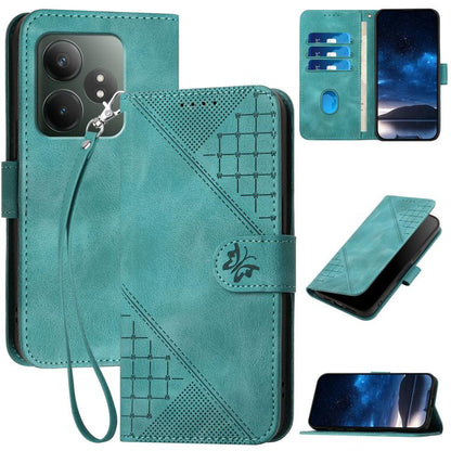 Grid Butterfly Embossed Pattern Leather Phone Case with Lanyard, For Realme P3 Ultra 5G, For Realme P3 Pro, For Realme 14 Pro+, For Realme 14 Pro, For Realme 14x Global, For Realme C75 Global, For Realme GT7 Pro, For Realme 13 Pro / 13 Pro+ Global     ...