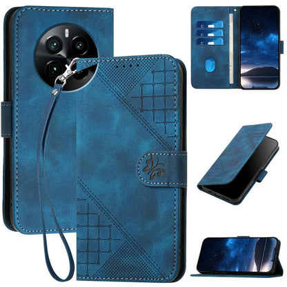 Grid Butterfly Embossed Pattern Leather Phone Case with Lanyard, For Realme 12 Pro 5G Global, For Realme 12 Pro+ 5G Global, For Realme GT5 Pro, For Realme 11 5G Global, For Realme C53 / Narzo N53, For Realme C65 4G, For Realme C55 4G Global            ...