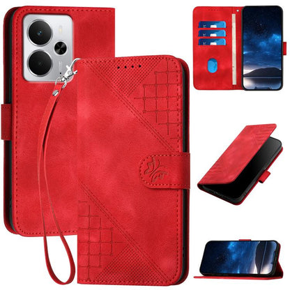 Grid Butterfly Embossed Pattern Leather Phone Case with Lanyard, For Realme 16T 5G, For Realme C100 4G, For Realme P4 Power 5G, For Realme Note 80 4G, For Realme Neo8 5G, For Realme 16 5G, For Realme 16 Pro+ 5G Global, For Realme 16 Pro 5G Global      ...