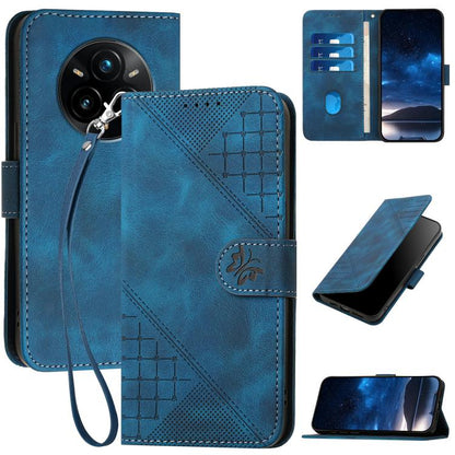 Grid Butterfly Embossed Pattern Leather Phone Case with Lanyard, For Realme P3 Ultra 5G, For Realme P3 Pro, For Realme 14 Pro+, For Realme 14 Pro, For Realme 14x Global, For Realme C75 Global, For Realme GT7 Pro, For Realme 13 Pro / 13 Pro+ Global     ...