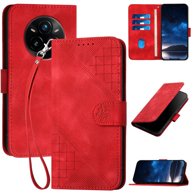 Grid Butterfly Embossed Pattern Leather Phone Case with Lanyard, For Realme P3 Ultra 5G, For Realme P3 Pro, For Realme 14 Pro+, For Realme 14 Pro, For Realme 14x Global, For Realme C75 Global, For Realme GT7 Pro, For Realme 13 Pro / 13 Pro+ Global     ...
