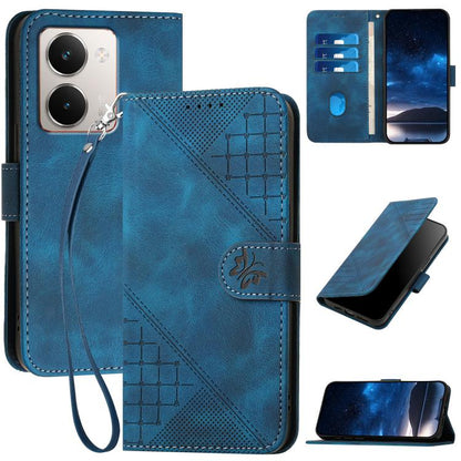 Grid Butterfly Embossed Pattern Leather Phone Case with Lanyard, For Realme P3 Ultra 5G, For Realme P3 Pro, For Realme 14 Pro+, For Realme 14 Pro, For Realme 14x Global, For Realme C75 Global, For Realme GT7 Pro, For Realme 13 Pro / 13 Pro+ Global     ...
