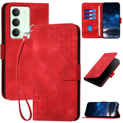 Grid Butterfly Embossed Pattern Leather Phone Case with Lanyard, For Realme P3 Ultra 5G, For Realme P3 Pro, For Realme 14 Pro+, For Realme 14 Pro, For Realme 14x Global, For Realme C75 Global, For Realme GT7 Pro, For Realme 13 Pro / 13 Pro+ Global     ...