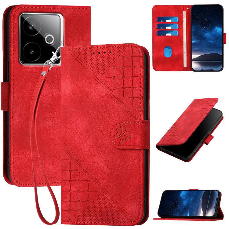Grid Butterfly Embossed Pattern Leather Phone Case with Lanyard, For Realme 16T 5G, For Realme C100 4G, For Realme P4 Power 5G, For Realme Note 80 4G, For Realme Neo8 5G, For Realme 16 5G, For Realme 16 Pro+ 5G Global, For Realme 16 Pro 5G Global      ...