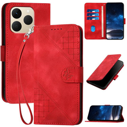 Grid Butterfly Embossed Pattern Leather Phone Case with Lanyard, For Realme 16T 5G, For Realme C100 4G, For Realme P4 Power 5G, For Realme Note 80 4G, For Realme Neo8 5G, For Realme 16 5G, For Realme 16 Pro+ 5G Global, For Realme 16 Pro 5G Global      ...