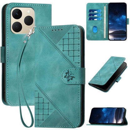 Grid Butterfly Embossed Pattern Leather Phone Case with Lanyard, For Realme 16T 5G, For Realme C100 4G, For Realme P4 Power 5G, For Realme Note 80 4G, For Realme Neo8 5G, For Realme 16 5G, For Realme 16 Pro+ 5G Global, For Realme 16 Pro 5G Global      ...
