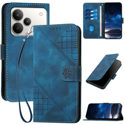 Grid Butterfly Embossed Pattern Leather Phone Case with Lanyard, For Realme 16T 5G, For Realme C100 4G, For Realme P4 Power 5G, For Realme Note 80 4G, For Realme Neo8 5G, For Realme 16 5G, For Realme 16 Pro+ 5G Global, For Realme 16 Pro 5G Global      ...