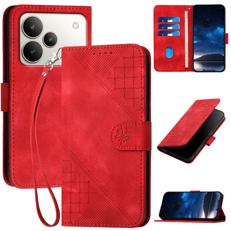 Grid Butterfly Embossed Pattern Leather Phone Case with Lanyard, For Realme 16T 5G, For Realme C100 4G, For Realme P4 Power 5G, For Realme Note 80 4G, For Realme Neo8 5G, For Realme 16 5G, For Realme 16 Pro+ 5G Global, For Realme 16 Pro 5G Global      ...