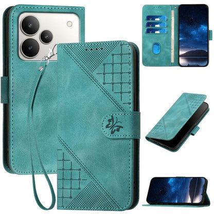 Grid Butterfly Embossed Pattern Leather Phone Case with Lanyard, For Realme 16T 5G, For Realme C100 4G, For Realme P4 Power 5G, For Realme Note 80 4G, For Realme Neo8 5G, For Realme 16 5G, For Realme 16 Pro+ 5G Global, For Realme 16 Pro 5G Global      ...